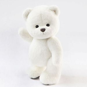 Медведь Lina TeddyTales длинношерстный, M, белый, 30 см